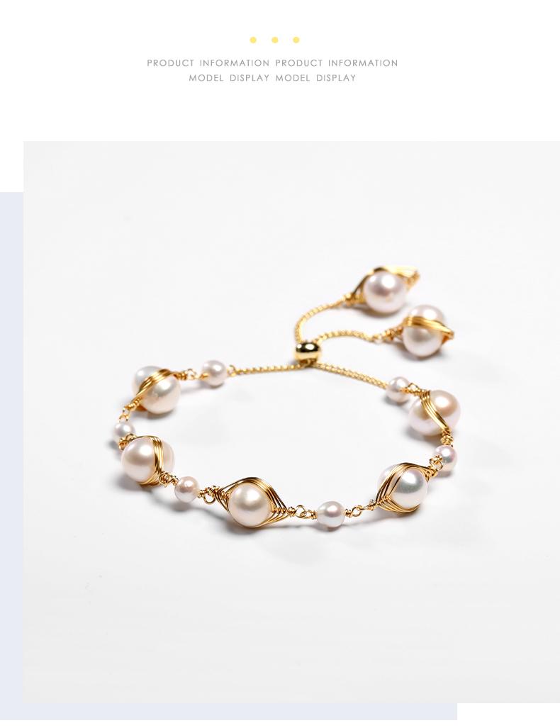 Handwoven Pearl Bracelet | Italian Wire-Wrapped Craft