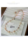 Elegant Baroque Pearl Necklace | Adjustable Gold Chain
