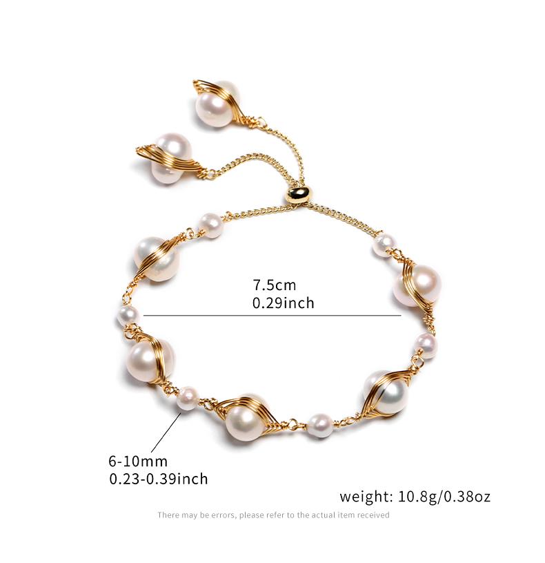 Handwoven Pearl Bracelet | Italian Wire-Wrapped Craft