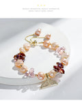Mermaid Tail Crystal & Pearl Bracelet | Gold Charm Adjustable