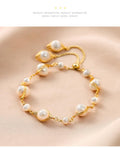 Handwoven Pearl Bracelet | Italian Wire-Wrapped Craft