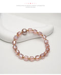 Amethyst Freshwater Pearl Bracelet | Purple Crystal Stretch Bracelet for Women | Elegant Healing Style Jewelry