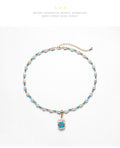 Vintage Freshwater Pearl & Turquoise Beaded Necklace with Baroque Pearl Pendant