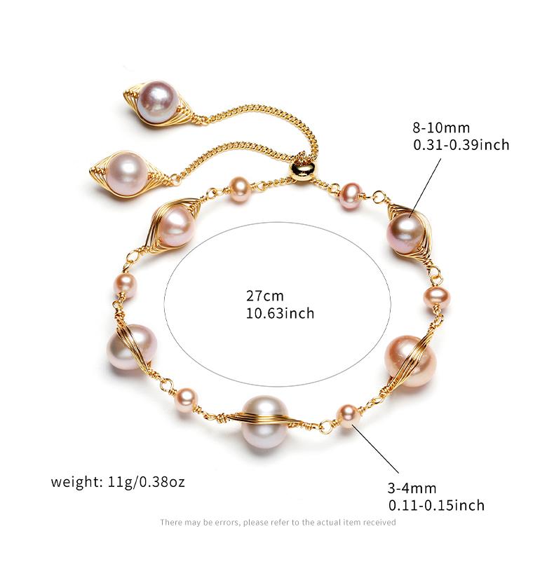 Candy Color Freshwater Pearl Woven Bracelet | Adjustable Size