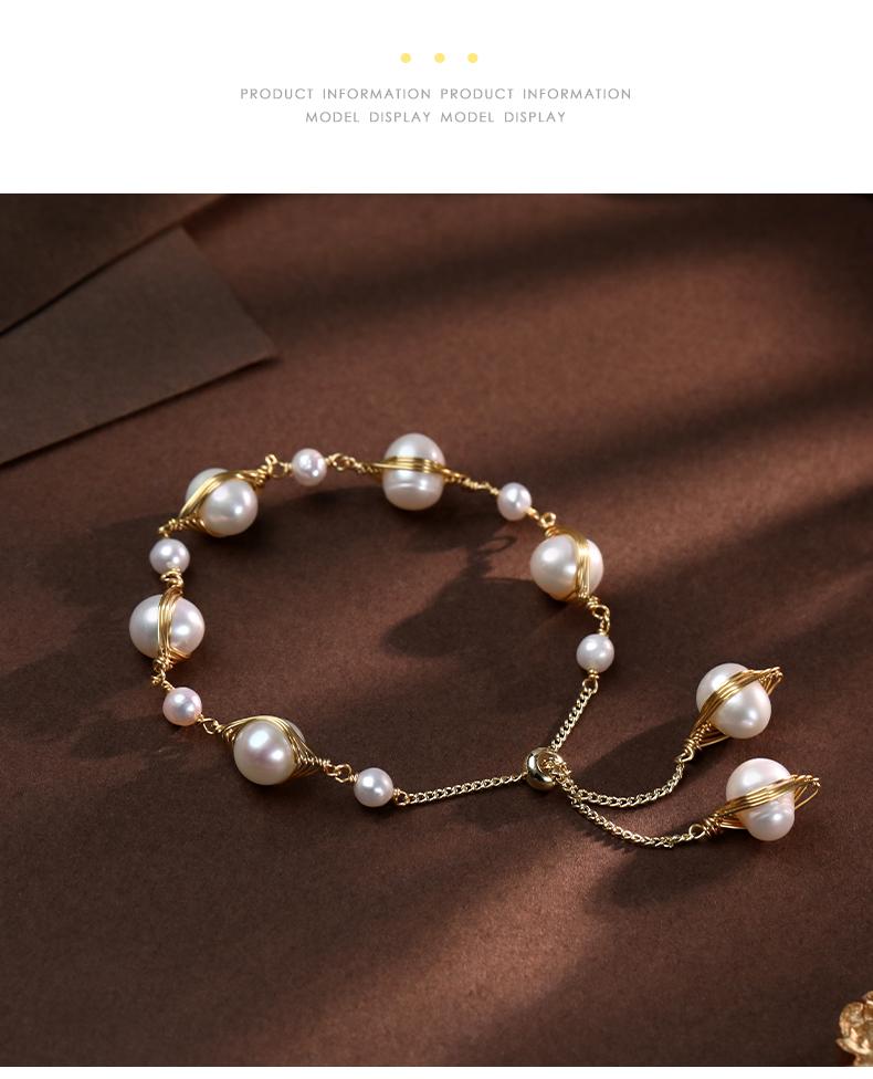 Handwoven Pearl Bracelet | Italian Wire-Wrapped Craft